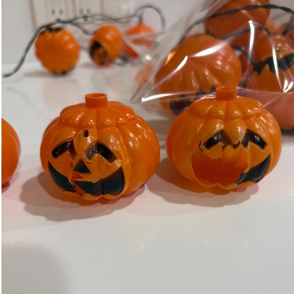 42+ Halloween‎ String Lights Jack O Lantern & Frankenstein Decoration Blow Mold